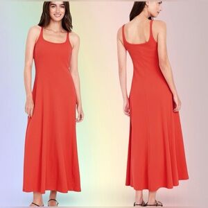 NWTS❤️‍🔥GAP OLD NAVY XL❤️‍🔥POPPY RED SCOOP NECK RIBBED MAXI DRESS GREEK …